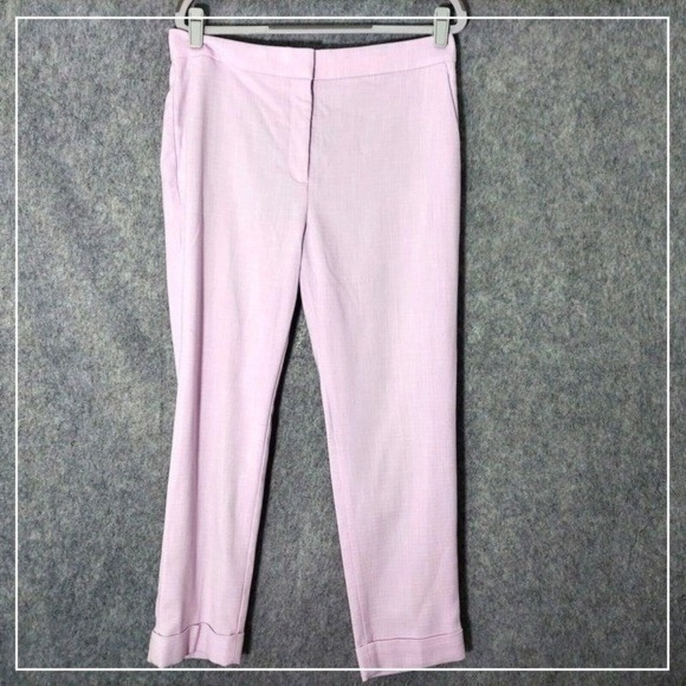 Ann Taylor Pants 8 Lavender Tweed Straight Leg High Rise Preppy Quiet Luxury